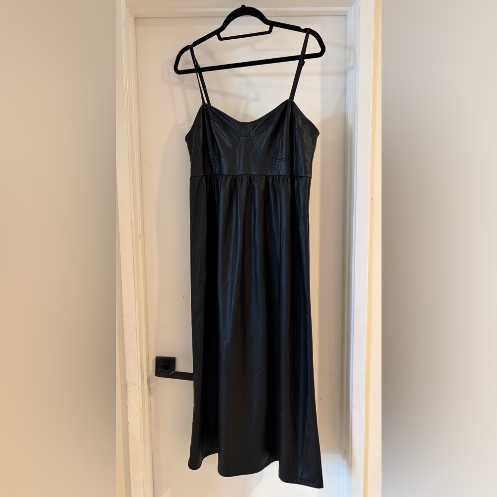 TopShop Black Faux Leather Skirt